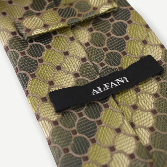 Alfani Neck Tie OS Mens Formal Green Ombre Multicolor Geometric Circle Print - Picture 7 of 7